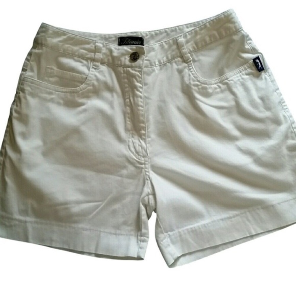 TITANIA Shorts Women 6 White Excellent High Waist Vintage Y2K Australia Cotton